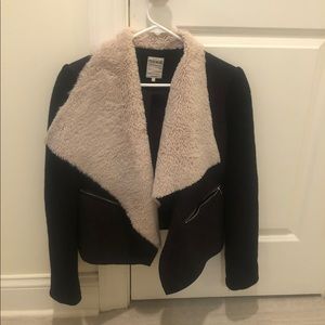 Faux suede and sherpa jacket